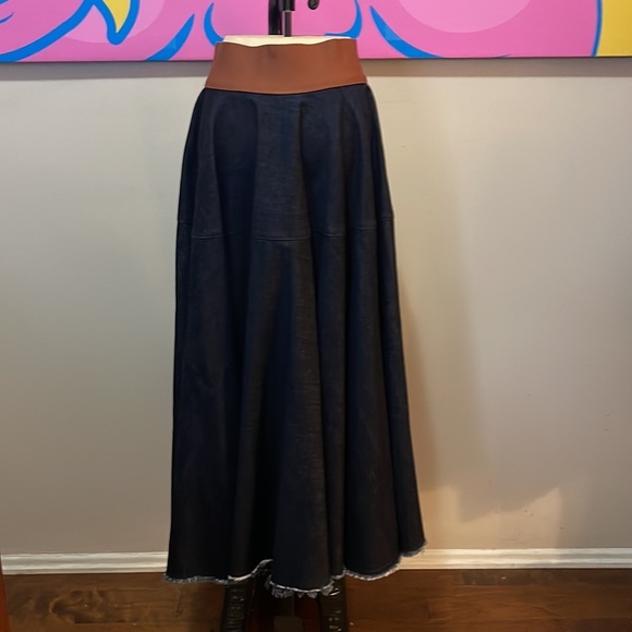 Marni Blue Cotton Denim Circle Skirt - Picture 6 of 12